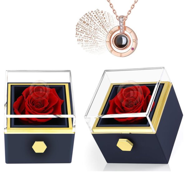 Eternal Rose Gifts Box for Women,Forever Love Flower 100 Languages