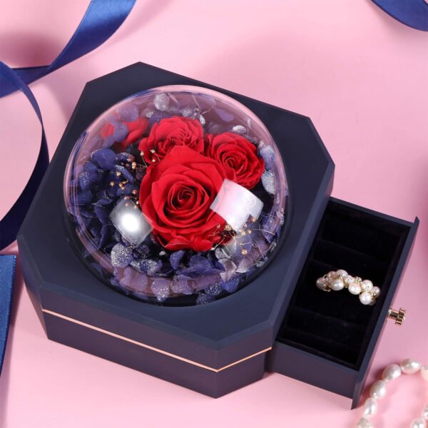 High Quality Luxury Eternal Rose Jewelry Packaging Drawer Box - 图片 4