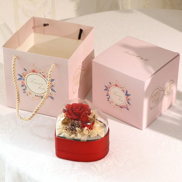 Heart-Shaped Rose Transparent Plastic Jewelry Gift Boxes - 图片 4