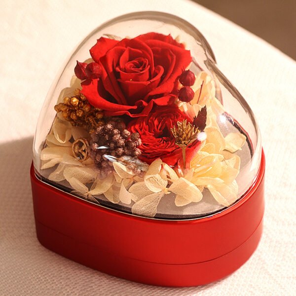 Heart-Shaped Rose Transparent Plastic Jewelry Gift Boxes - 图片 3