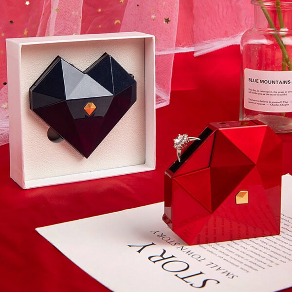 Wedding Heart-shaped Ring Box Pop-up Surprise Gift Box - 图片 3
