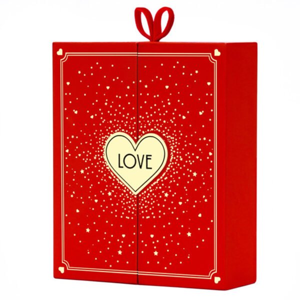 Red Valentine's Day Gift Jewelry Packaging Paper Heart Shape Box - 图片 3