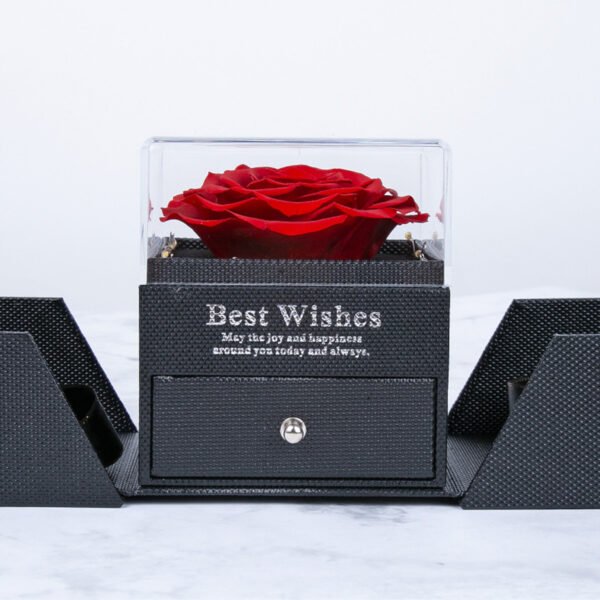 Preserved Red Rose box with light Eternal Flower Gift for Mom - 图片 2