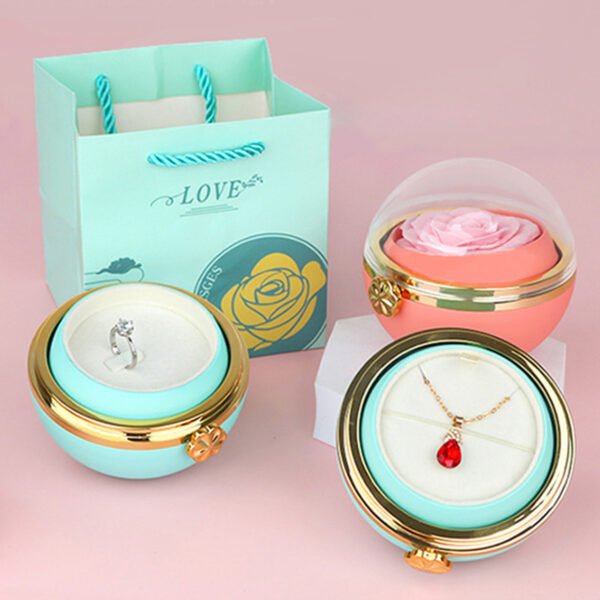Valentine's Day Creative Round Rotating Rose Gift Box - 图片 3