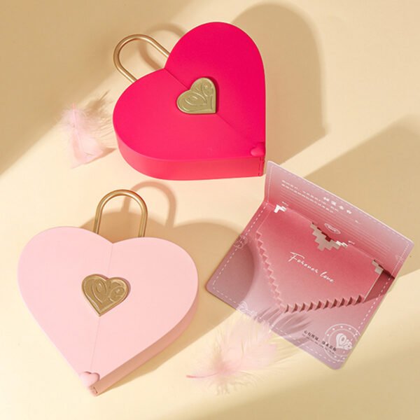 Lock Love Jewelry Box, Love Jewelry Box, Lock Heart Handheld Box - 图片 2