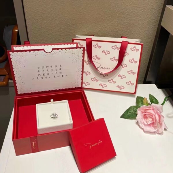 Luxury Wedding Jewelry Gift Box with 3D Love Scene & Small Jewelry Box