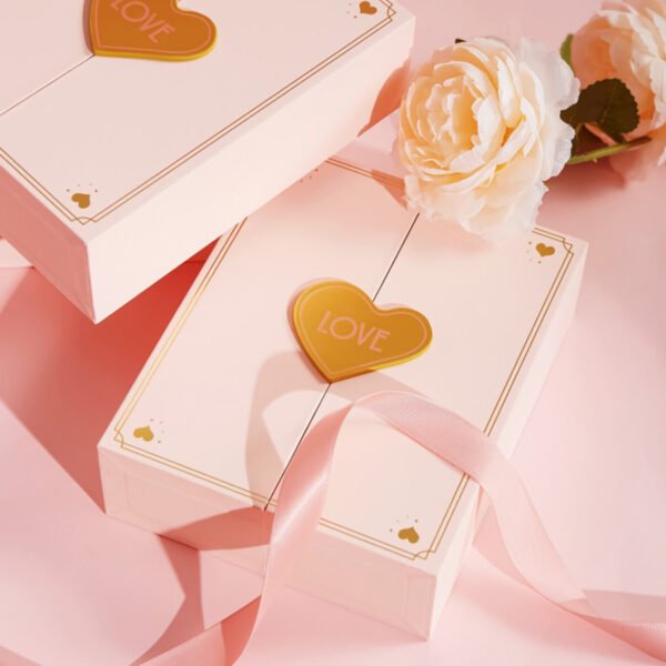 New Design Double Open Gift Box Creative Jewelry Packaging Pink - 图片 4