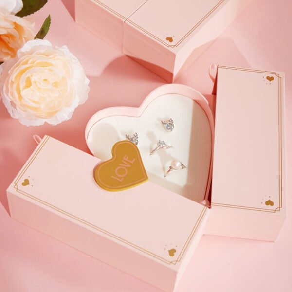 New Design Double Open Gift Box Creative Jewelry Packaging Pink - 图片 3